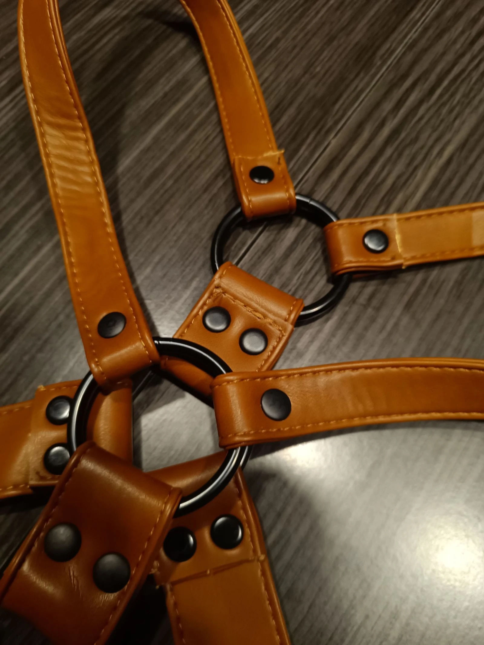 Heren dik bruin kunstleren tuig – photo 4